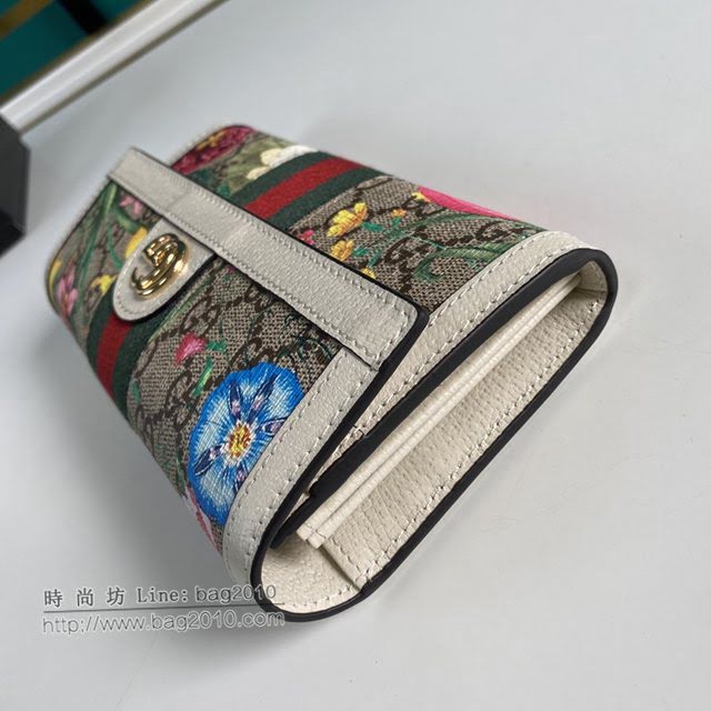Gucci原厂皮包包 古驰女翻盖织带GG花胶长钱包 Gucci长夹 523153  gdj1519